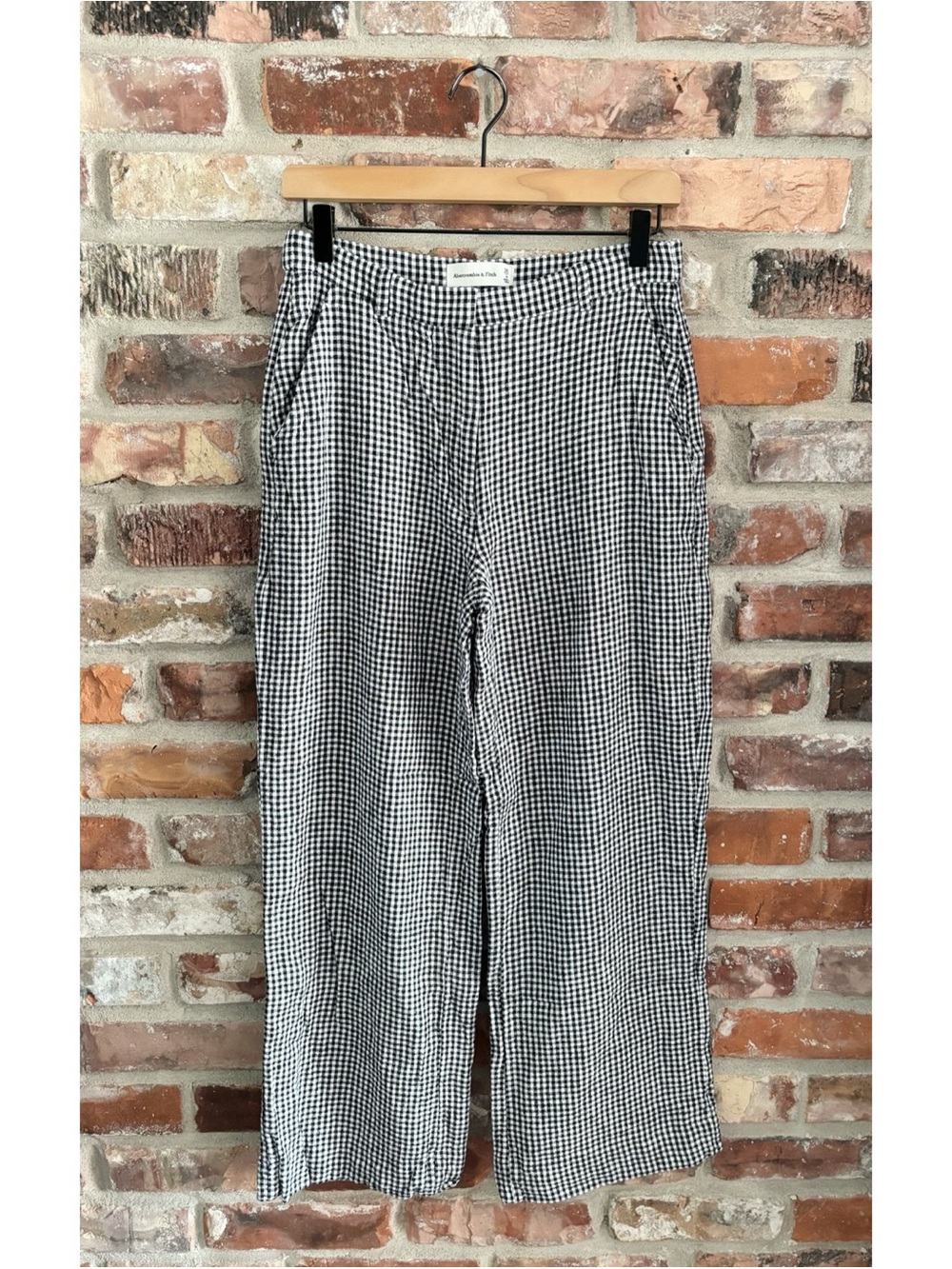 Abercrombie Gingham Straight Leg Trouser Pants, 26 / 2